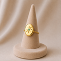 Bague Médaille Ovale Soleil Dorée