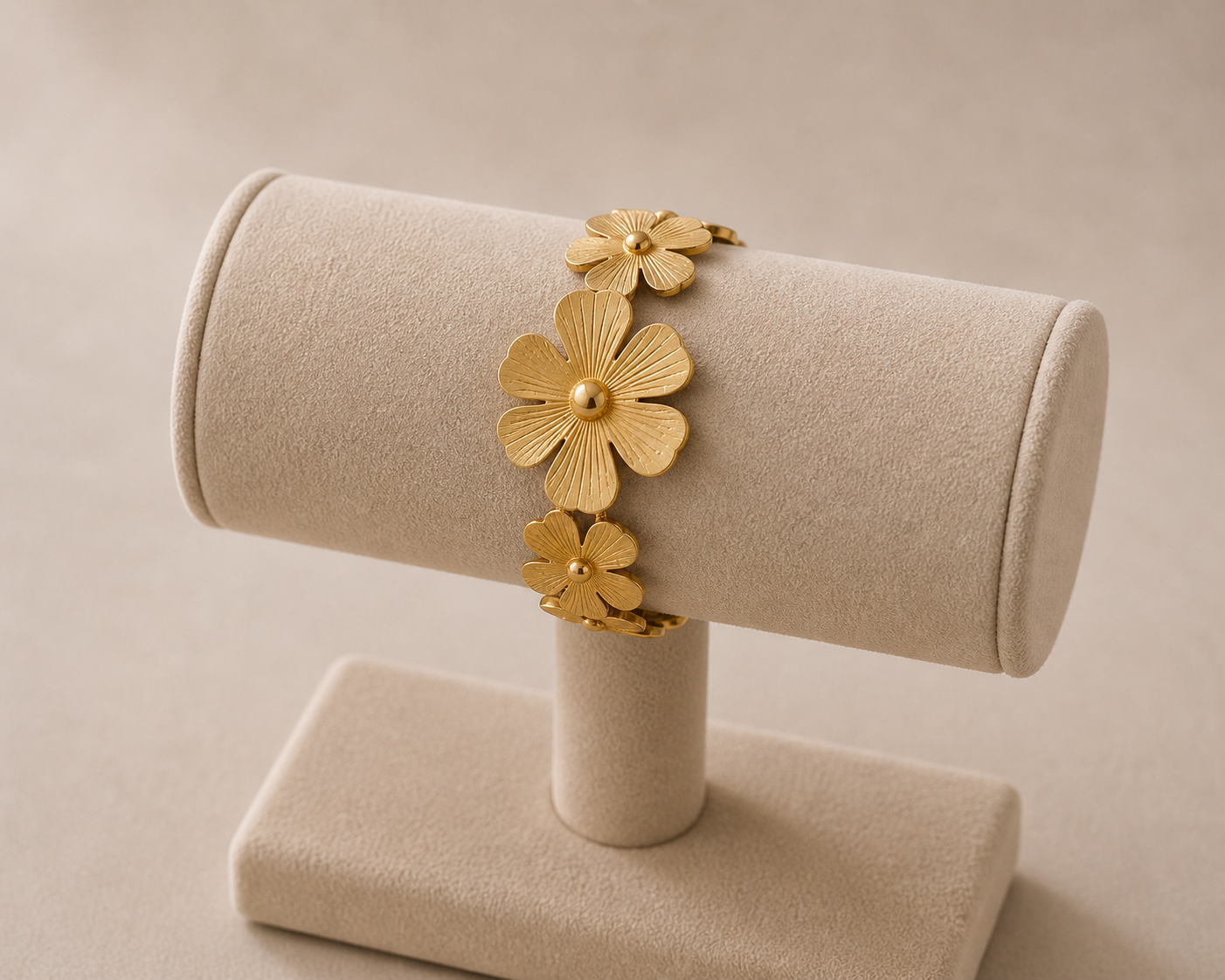 Bracelet dorée à fleur