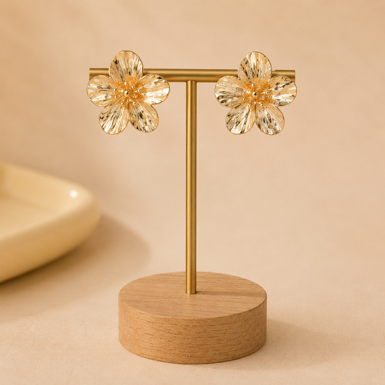 Boucles d'oreilles Fleur Dorée
