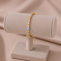 Bracelet de Cheville Œil Bleu – Chaîne Dorée Acier Inoxydable