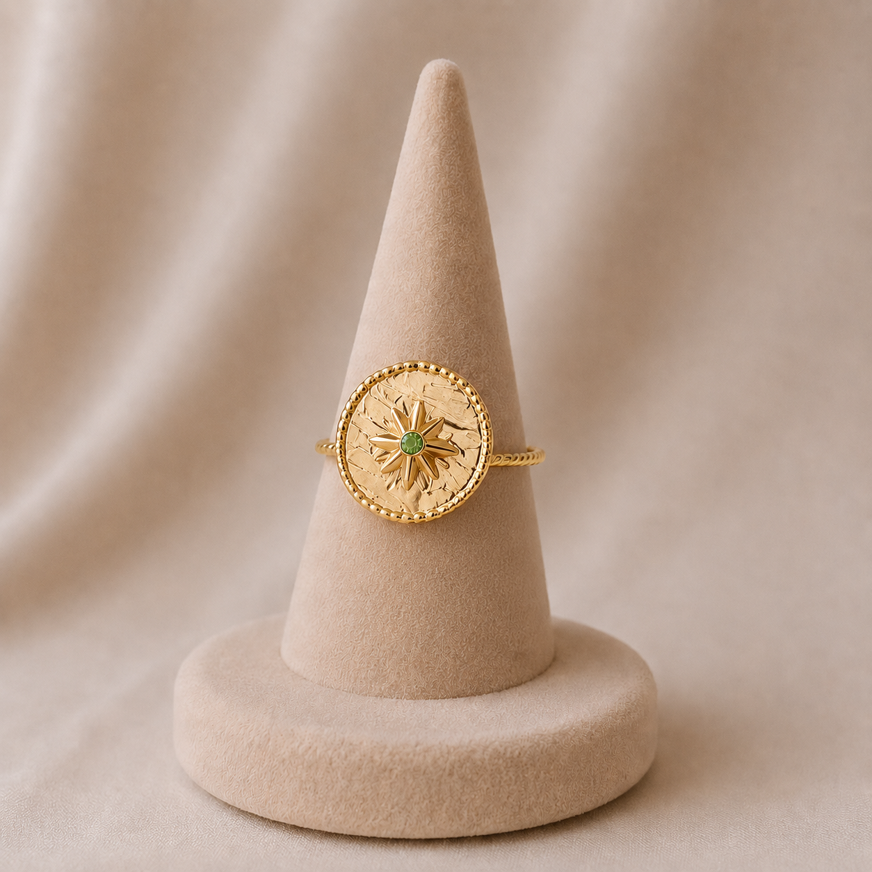Bague Médaille Étoile Dorée